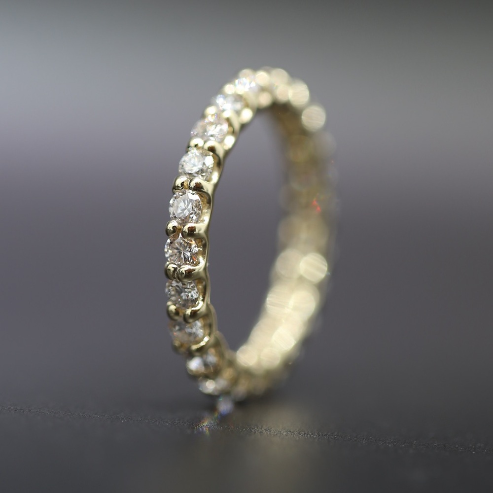 2.05 carat diamonds eternity yellow gold ring
